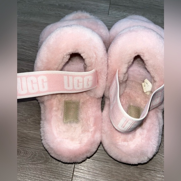UGG Fluff Yeah Slide Pink Sheepskin Sandals Size 7 - Picture 5 of 5